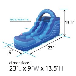 12' Blue Marble Slide Wet/Dry Slide