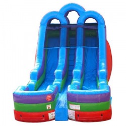 15 foot double lane inflatable water slide rainbow1 1685928136 15' Double Bay Wet/Dry Slide