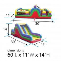 60' Retro Rock Climb Obstacle Course (AE) 60 foot retro super 2 piece obstacle course dimensions 142397095 2 60' Retro Rock Climb Obstacle Course (AE)
